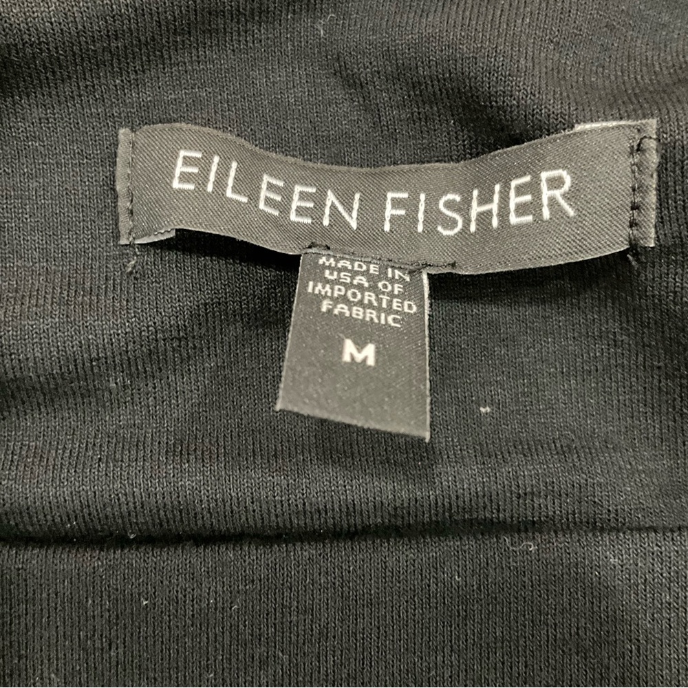 Eileen Fisher Shift Dress Black Ballet Neck Cut-Out Back Classic LBD  Si… - Picture 11 of 16